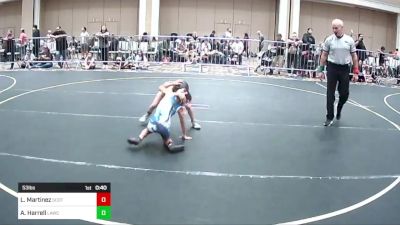 53 lbs Consolation - Lucina Martinez, Scotsmen WC vs Aurora Harrell, Lawc