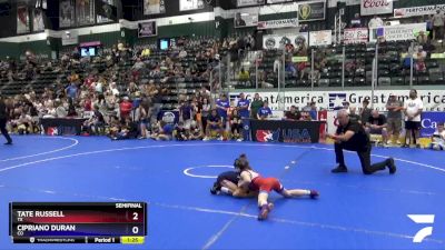 67 lbs Semifinal - Tate Russell, TX vs Cipriano Duran, CO