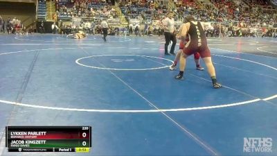 220 lbs Cons. Round 1 - Lykken Parlett, Bismarck Century vs Jacob Kingzett, Fargo Davies