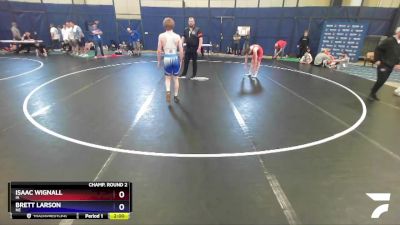 120 lbs Champ. Round 2 - Isaac Wignall, IA vs Brett Larson, NE