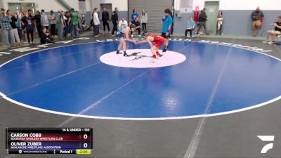 110 lbs X Bracket - Carson Cobb, Soldotna Whalers Wrestling Club vs Oliver Zuber, Avalanche Wrestling Association