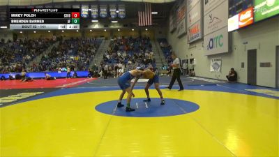 141 lbs Champ. Round 2 - Mikey Folch, CSU Bakersfield vs Brenden Barnes, Air Force