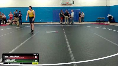 215 lbs Cons. Round 1 - Liam Baker, Saint Paul`s School vs Riley Sherman, Maryland School For The Deaf