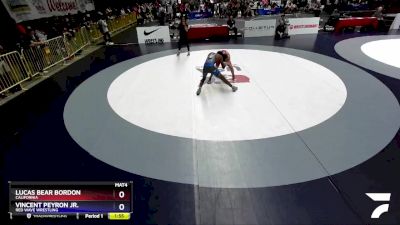 119 lbs Quarterfinal - Lucas Bear Bordon, California vs Vincent Peyron Jr., Red Wave Wrestling