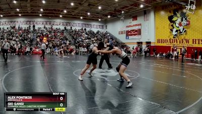 157 lbs Cons. Round 1 - Alex Pontikos, Brecksville B vs Gio Gangi, Cuyahoga Valley Christian Academy