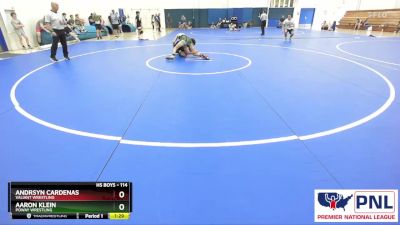 114 lbs Round 1 - Aaron Klein, Poway Wrestling vs Andrsyn Cardenas, Valiant Wrestling