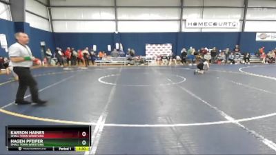 90 lbs Cons. Round 2 - Hagen Pfeifer, Small Town Wrestling vs Karson Haines, Small Town Wrestling