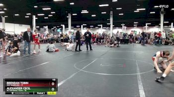 115 lbs Round 3 (8 Team) - Brendan Tobin, Mat Warriors vs Alexander Cecil, NC National Team