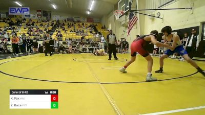 112 lbs Consi Of 8 #2 - Kaidyn Fox, Wagoner vs Zion Baca, Victory Christian JH