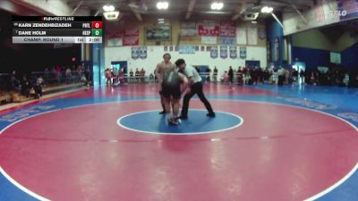 190 lbs Champ. Round 1 - Dane Holm, Hesperia vs Karn Zendehbizadeh, Portola