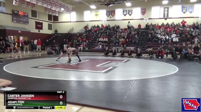 106 lbs Quarterfinal - Adam Fish, Independence vs Carter Janssen ...