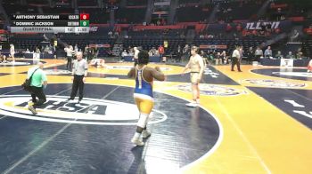 2A 285 lbs Quarterfinal - Anthony Sebastian, Elmhurst (IC Catholic) vs Dominic Jackson, Crete (C.-Monee)