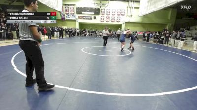 140 lbs 2nd Place Match - Emma Bolch, Palisades vs Farrah Marquez, BIRMINGHAM