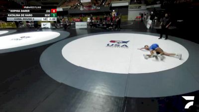 Cons. Round 5 - Sophia Darer, Junipero Serra High School Wrestling vs Katalina De Haro, Work Horse Wrestling Club