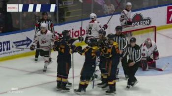 William Schneid Jams Puck Over The Line To Make It 4-0 For Barrie