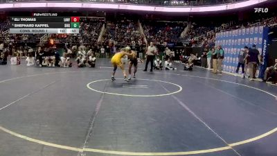 4A 138 lbs Cons. Round 1 - Eli Thomas, Laney vs Shephard Kappel, South Iredell High School