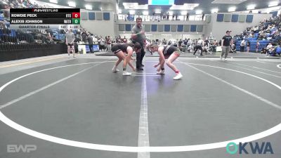 126 lbs Quarterfinal - Rowdie Peck, Hinton Takedown Club vs Alexis Johnson, Watonga Youth Wrestling