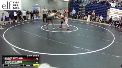 170 lbs. Champ. Round 3 - Emery Singleton, Lafayette (Wildwood) vs August Rottmann, Highland