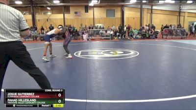 157 lbs Cons. Round 3 - Fahad Hillesland, Treasure Valley Community College vs Josue Gutierrez, Clackamas Community College