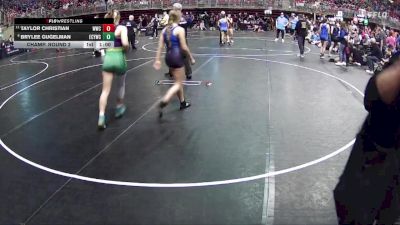 126 lbs Champ. Round 2 - Taylor Christian, Wahoo Wrestling Club vs Brylee Gugelman, Elm Creek Youth Wrestling Club