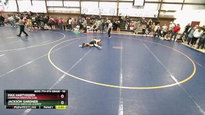 95 lbs Cons. Round 5 - Jackson Gardner, Sanderson Wrestling Academy vs Max Hartvigsen, Champions Wrestling Club