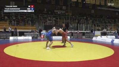 97kg Cons. Round 1 - Callum Knox, Brock WC vs Tyler Saruwatari, Pronghorn Amateur Wrestling Association