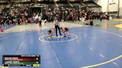 80 lbs Quarterfinal - Landen Marco, Bryan Youth Wrestling Club vs Kolvin White, Broken Bow Wrestling Cub