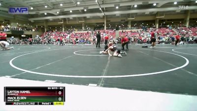 80 lbs Quarterfinal - Mack Elsen, Great Bend vs Layton Hamel, Plainville