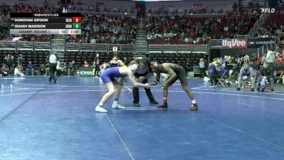 3A-138 lbs Champ. Round 1 - Donovan Gipson, Iowa City, City High vs Isaiah Madison, Johnston