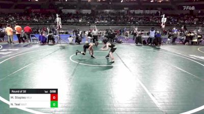 80 lbs Round Of 32 - Maximiliano Staples, Belvidere vs Nicholas Teal, South Plainfield