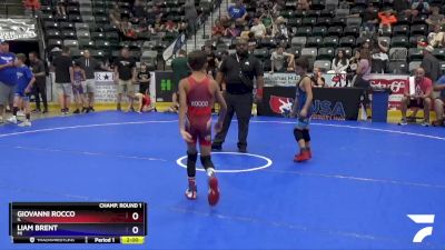 67 lbs Champ. Round 1 - Giovanni Rocco, IL vs Liam Brent, MI