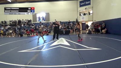 103 lbs Cons. Semi - Liana Ferreira, Southern Oregon University vs Navjot Waraich, Menlo College