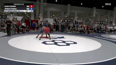 92 lbs Cons. Round 2 - Elias Corona, Southern Oregon Regional Training Center vs Roman Corral, Tucson Badger Wrestling Club