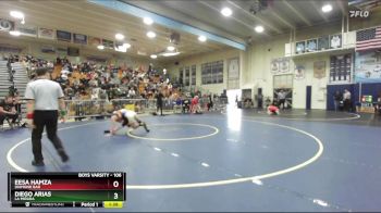 106 lbs Champ. Round 1 - Eesa Hamza, Diamond Bar vs Diego Arias, La Mirada