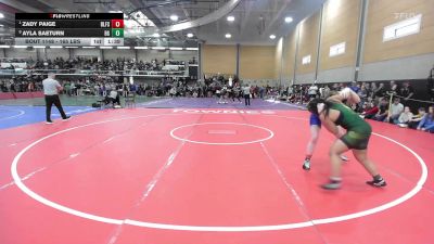 165 lbs Quarterfinal - Zady Paige, Belfast High School vs Ayla Saeturn, Bishop Guertin