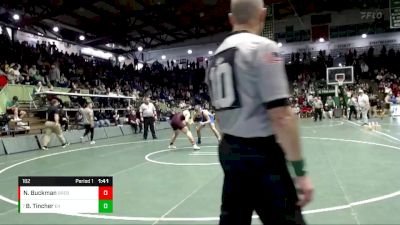 182 lbs Quarterfinal - Brayden Tincher, Eastern Hancock vs Nolan Buckman, Brebeuf Jesuit Preparatory