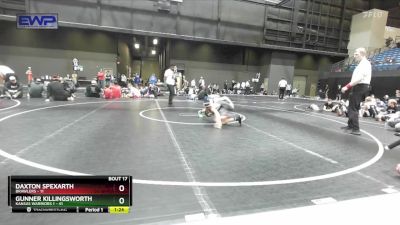 88 lbs Round 5 (10 Team) - Gunner Killingsworth, Kansas Warriors 1 vs Daxton Spexarth, Brawlers