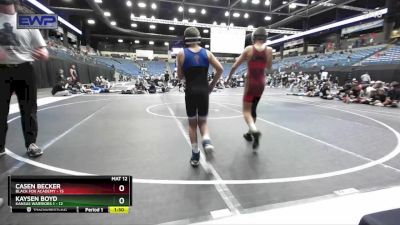 92 lbs Round 4 (6 Team) - Kaysen Boyd, Kansas Warriors 1 vs Casen Becker, Black Fox Academy