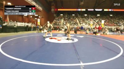 2A-150 lbs Champ. Round 1 - Cash Vollmer, Tongue River vs Garrett Wiggins, Greybull/Riverside