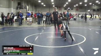 43 lbs Champ. Round 1 - Roy Haller, Plymouth Canton WC vs Genevieve Gifford, Fenton WC