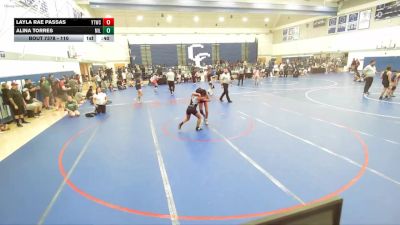 110 lbs Cons. Round 3 - Layla Rae Passas, Yucaipa Thunder Wrestling Club vs Alina Torres, Villa Park High School
