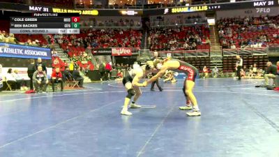 3A-157 lbs Cons. Round 3 - Ben Backes, Cedar Falls vs Cole Green, North Scott