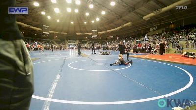 52 lbs Semifinal - Abner Kirkes, McAlester Youth Wrestling vs Emerson Braun, Owasso Takedown Club