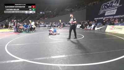2A/1A Boys 215 Cons. Round 3 - Alexander Sotomayor, Lowell Boys vs Hayden Miller, St. Paul Boys