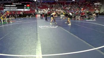 1A-165 lbs Cons. Round 2 - Calvin Harvey, Kingsley-Pierson vs Derek Kressley, Belle Plaine