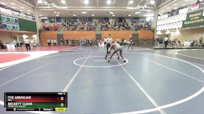 113 lbs Champ. Round 1 - Beckett Clear, Temecula Valley vs Tye Abenojar, Rbv