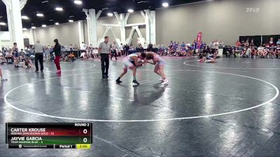 126 lbs Round 2 (16 Team) - Carter Krouse, Indiana Smackdown Gold vs Jayvie Garcia, Team Nauman Blue