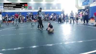 96 lbs Cons. Semi - Mario Ratliff, Mighty Warriors Wrestling Acad vs Carter Workman, Grizzlies Wrestling Club