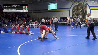 157 lbs 7th Place Match - Keagan Alvarez, Assumption, Davenport vs Brock Bergmeier, Union, LaPorte City