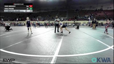 88 lbs Rr Rnd 3 - Kaili Prose, Jay Wrestling Club vs Zoie Gregory, Tulsa Blue T Panthers